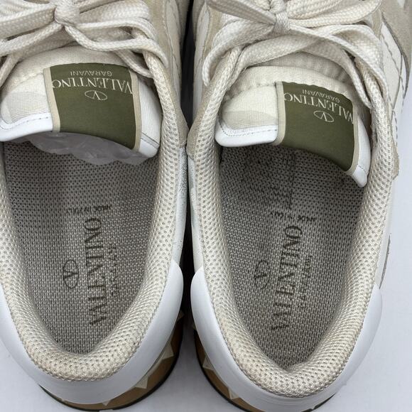 VALENTINO GARAVANI Camouflage Rockrunner Sneaker Rockstud White Grey Sz 43 - Picture 13 of 16